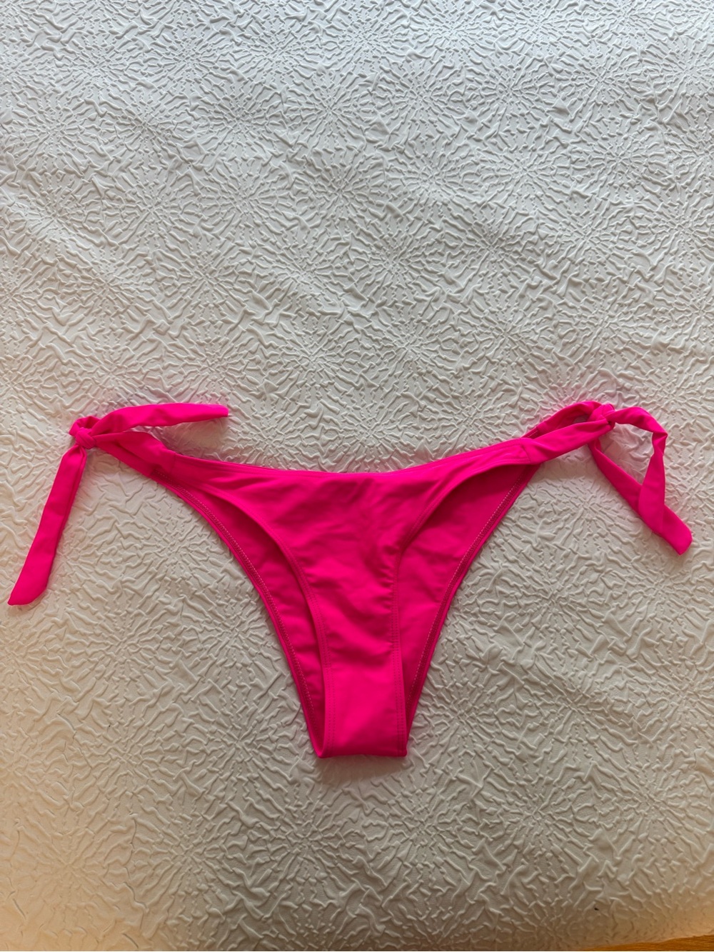 NWOT Hot Pink Side Tie Bikini Bottoms Neon Pink Swim - Size XL